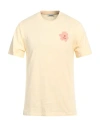 Sandro Man T-shirt Light Yellow Size Xs Cotton, Elastane, Acrylic, Wool