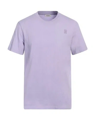 Sandro Man T-shirt Lilac Size Xl Cotton, Elastane In Purple