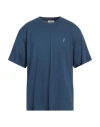 Sandro Man T-shirt Navy Size M Cotton, Elastane In Navy Blue