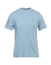 Sandro Man T-shirt Pastel Blue Size Xl Cotton, Elastane