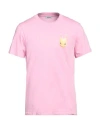Sandro Man T-shirt Pink Size Xl Cotton, Elastane