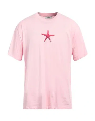 Sandro Man T-shirt Pink Size L Cotton, Elastane