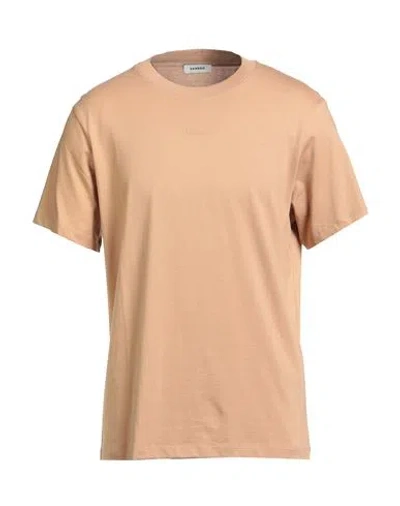 Sandro Man T-shirt Sand Size Xl Cotton In Neutral