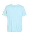 Sandro Man T-shirt Sky Blue Size L Cotton, Elastane
