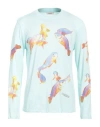 Sandro Man T-shirt Sky Blue Size S Cotton, Elastane In Blue