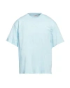 Sandro Man T-shirt Sky Blue Size M Cotton, Elastane