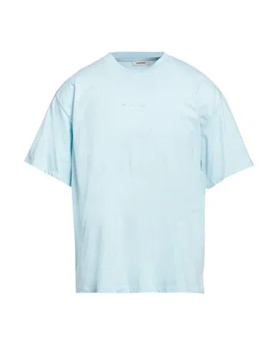 Sandro Man T-shirt Sky Blue Size Xl Cotton, Elastane