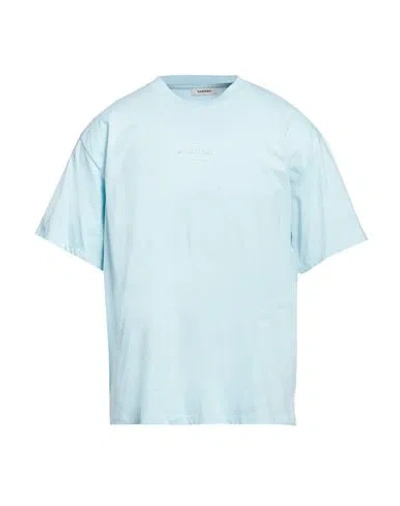 Sandro Man T-shirt Sky Blue Size M Cotton, Elastane