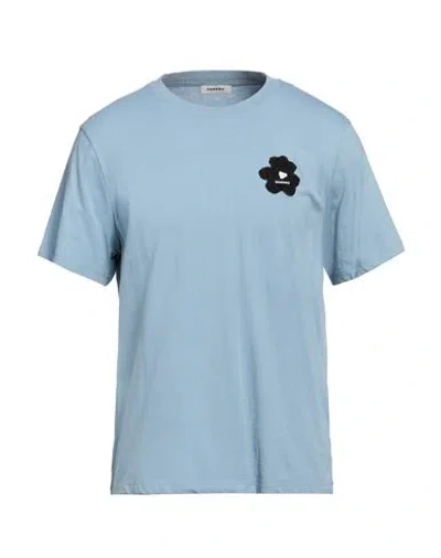 Sandro Appliquéd Cotton-jersey T-shirt In Blue