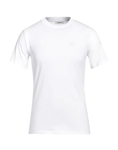 Sandro Man T-shirt White Size Xl Cotton, Elastane