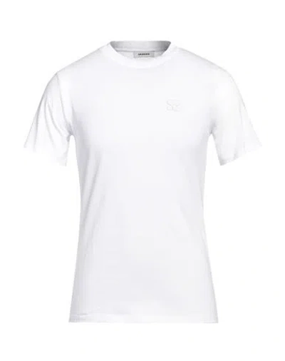 Sandro Man T-shirt White Size M Cotton, Elastane