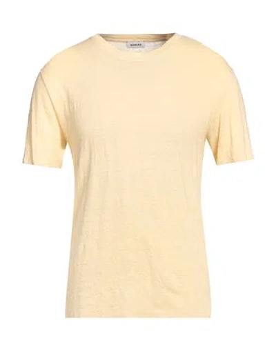 Sandro Man T-shirt Yellow Size Xl Linen