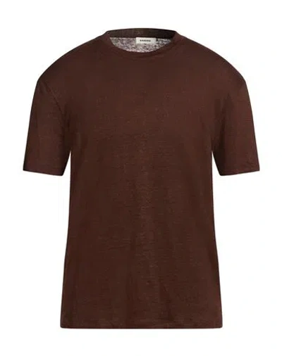 Sandro Man T-shirt Brown Size Xxl Linen