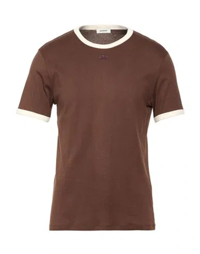 Sandro Man T-shirt Chocolate Brown Size Xl Cotton