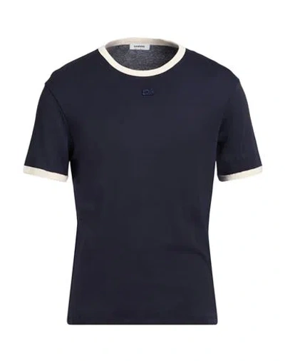 Sandro Man T-shirt Midnight Blue Size Xl Cotton