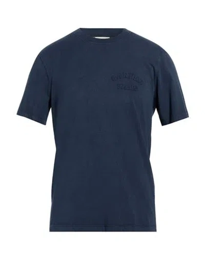 Sandro Man T-shirt Navy Size Xl Cotton In Blue