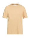 Sandro Man T-shirt Sand Size Xl Linen In Neutral