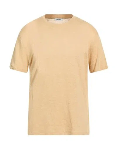 Sandro Man T-shirt Sand Size Xl Linen In Neutral