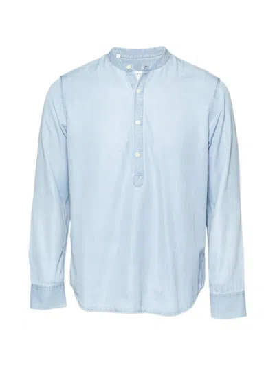 Pre-owned Sandro Mandarin Collar Shirt In Blue