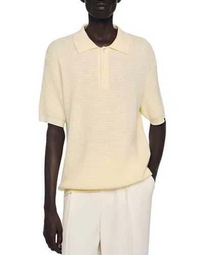 Sandro Manuel Classic Fit Polo Shirt In Neutral
