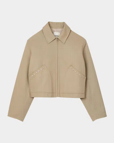 Sandro Marais Canvas Utility Jacket In Beige