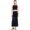 Sandro Decorative Knit Maxi Skirt In Black
