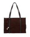 Sandro Medium Soft Suede Tote Bag In Brown