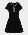 Sandro Megane Embellished Mini Dress In Black