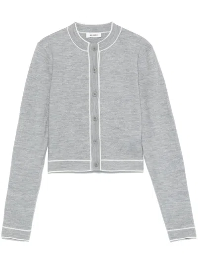 Sandro Mélange-effect Cardigan In Gray