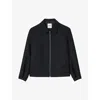 Sandro Mens Bleus Regular-fit Zip-up Wool-blend Jacket
