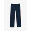 Sandro Mens Bleus Straight-leg Mid-rise Stretch-cotton Trousers