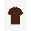 Sandro Beach Linen Polo In Bruns