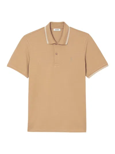 Sandro Men's Cotton Piqué Polo Shirt In Brown