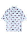 Sandro Men's Cross Flower Short-sleeved Shirt In Sky Blue