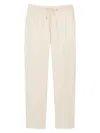Sandro Mens Naturels Tapered Drawstring-waist Stretch-cotton Blend Trousers In Light Beige