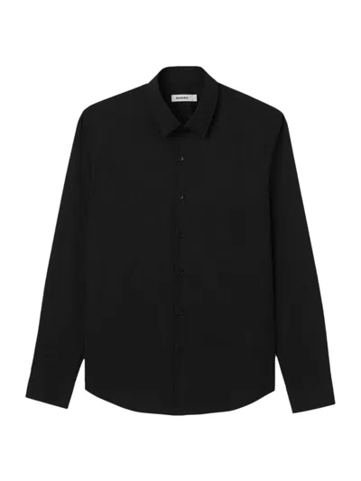 SANDRO MEN'S FITTED STRETCH COTTON SHIRT