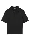 SANDRO MEN'S KNITTED POLO SHIRT WITH ZIP COLLAR