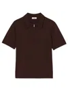 SANDRO MEN'S KNITTED POLO SHIRT WITH ZIP COLLAR