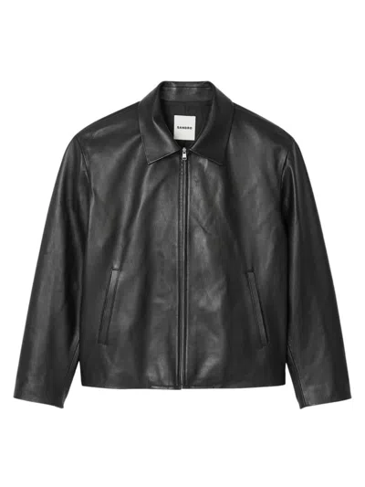 Sandro Men's Lambskin Jacket In Black