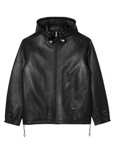 Sandro Men's Leather Jacket In Black