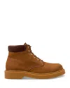 Sandro Nubuck And Leather Boots In Brown