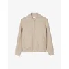 Sandro Mens  Regular-fit Ribbed-collar Wool-blend Bomber Jacket In Naturels