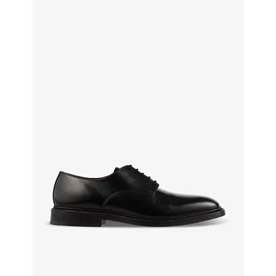 Sandro Mens  Lace-up Leather Derby Shoes In Noir / Gris