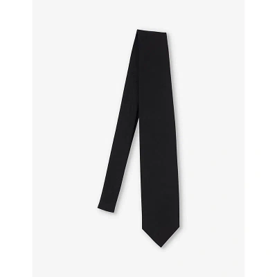 Sandro Pointed-tip Cotton Tie In Black