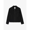 Sandro Mens  Pointed Collar Cotton Harrington Jacket In Noir / Gris