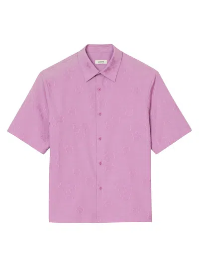 Sandro Floral Cotton Short Sleeve Button-up Shirt In Roses