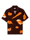 Sandro Men's Seashell Pattern Shirt In Dark Brown