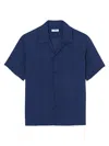 Sandro Men's Shark Collar Shirt In Navy Blue