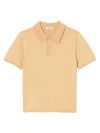 Sandro Men's Short-sleeve Knitted Polo Shirt In Champagne