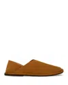 Sandro Split Leather Slippers In Brown